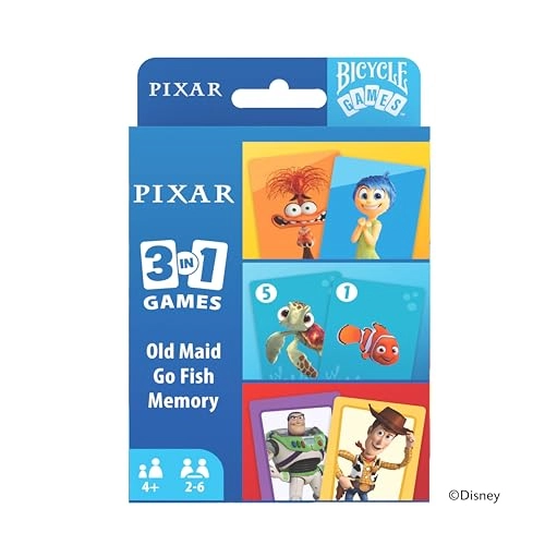 Mickey Card Games - 3-in-1 + Pixar Card Games - 3-in-1 + Disney Pixar Forks - Plays Like Spoons