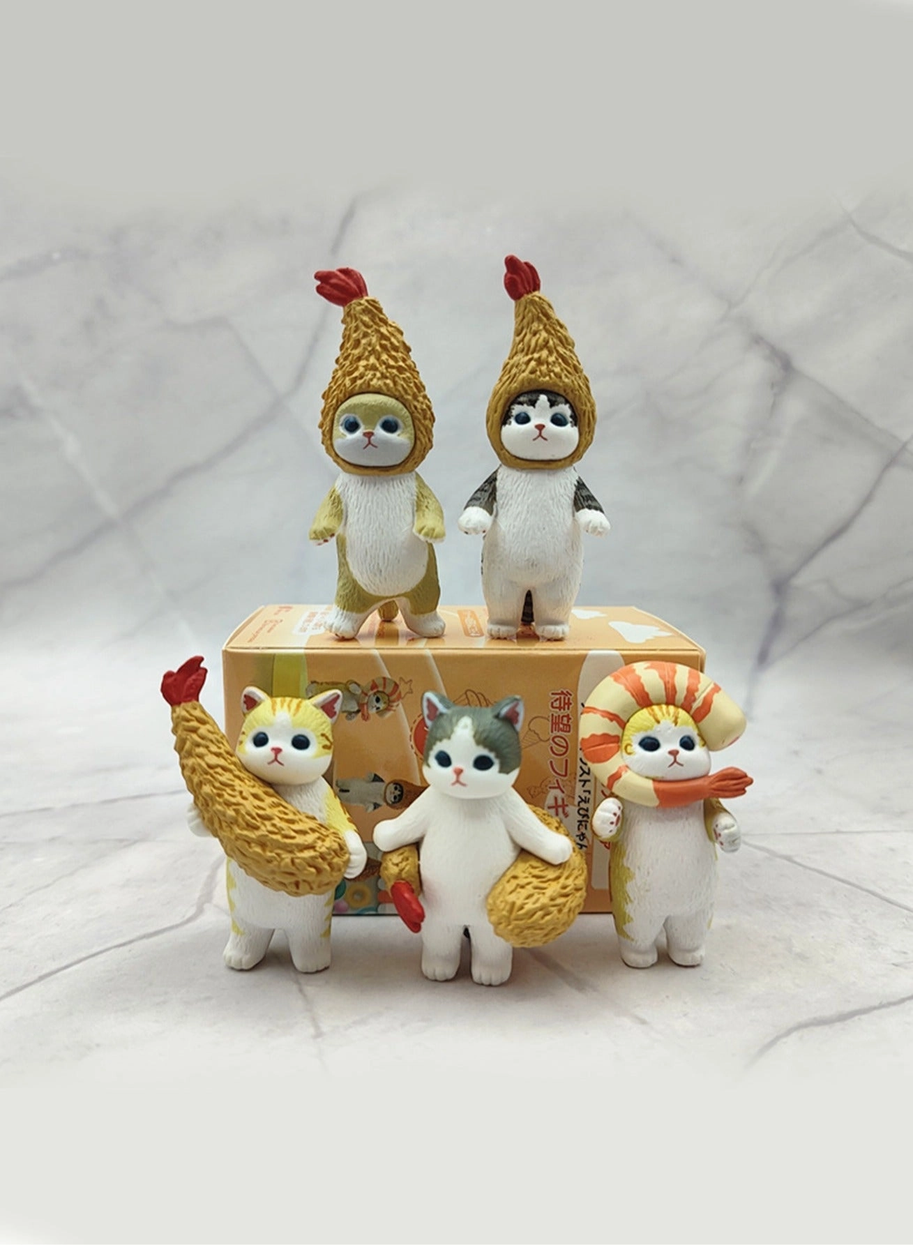 Generic Fried Shrimp Cat Doll - 5 dolls PVC Bundle