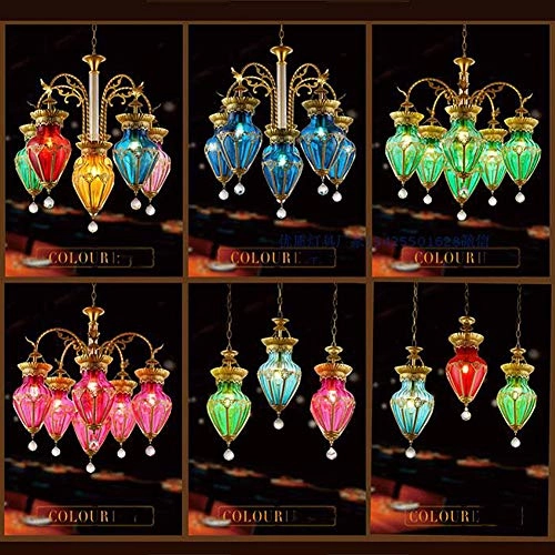 E27 Bohemian Glass Chandelier - Green glass 5