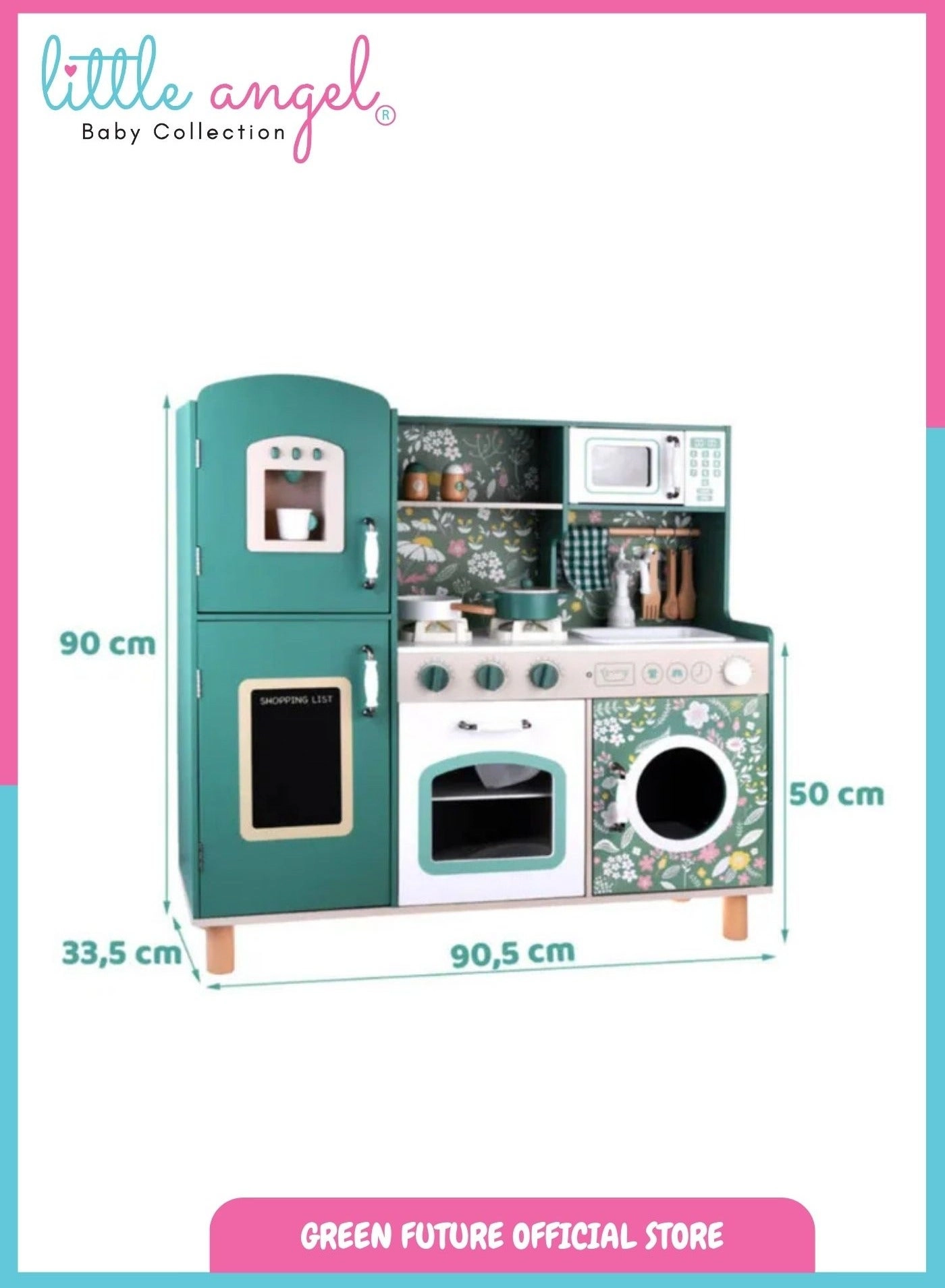 Luxury Kids Wooden Play Kitchen Set (W)