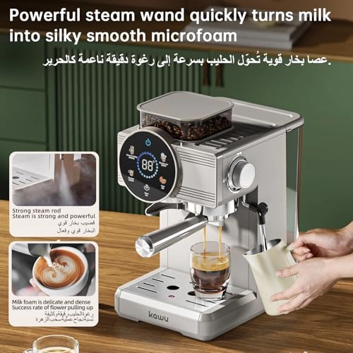 20Bar Semi-Automatic - Integrated Grinder Milk Frother