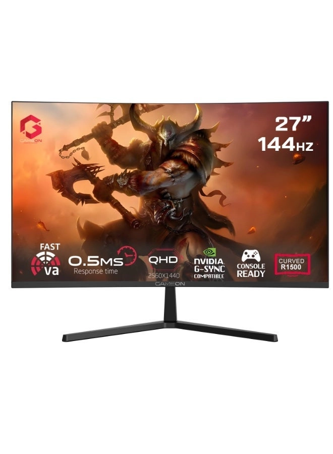 GameOn Curved Gaming Monitor GC27Q144VA - 27 Inch 2560x1440