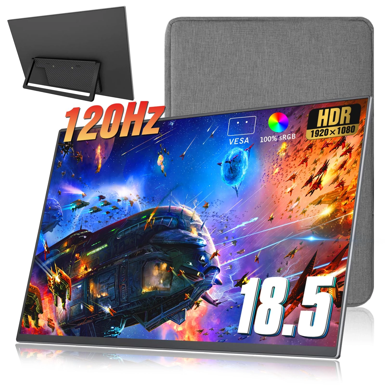 Motyeowe Portable Monitor - 1080P 18.5 inch