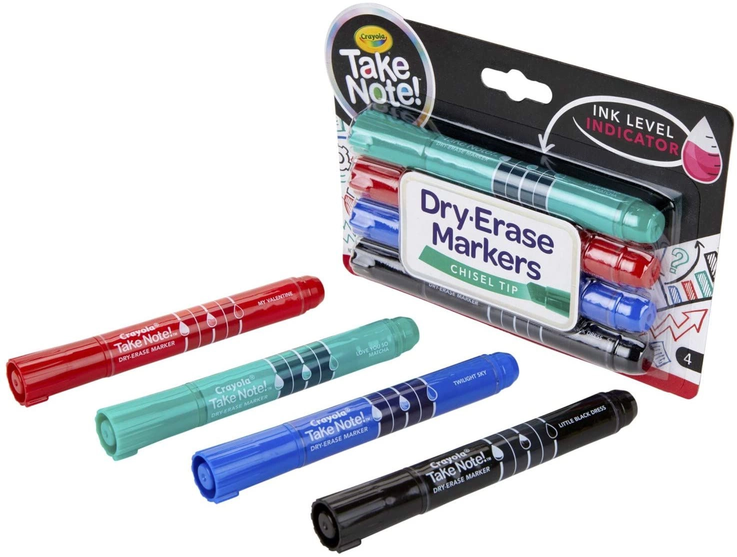 Crayola Take Note Dry Erase Markers - Multi Colour Chisel Tip