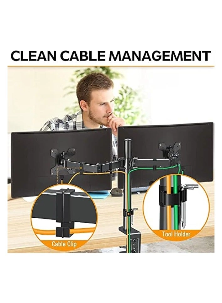 Dual Monitor Mount - 2 Monitors 32 inches 75mm or 100mm