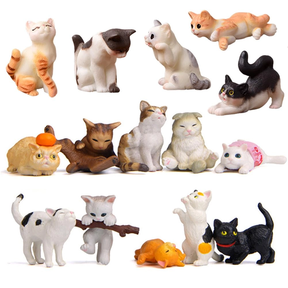 DOYIFun Cute Cat Animal Characters Toy Figure - 15 Pcs