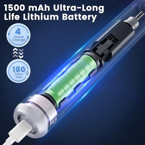 Sonic Electric Toothbrush - 41,000 VPM 1500 mAh 4 Brush Heads