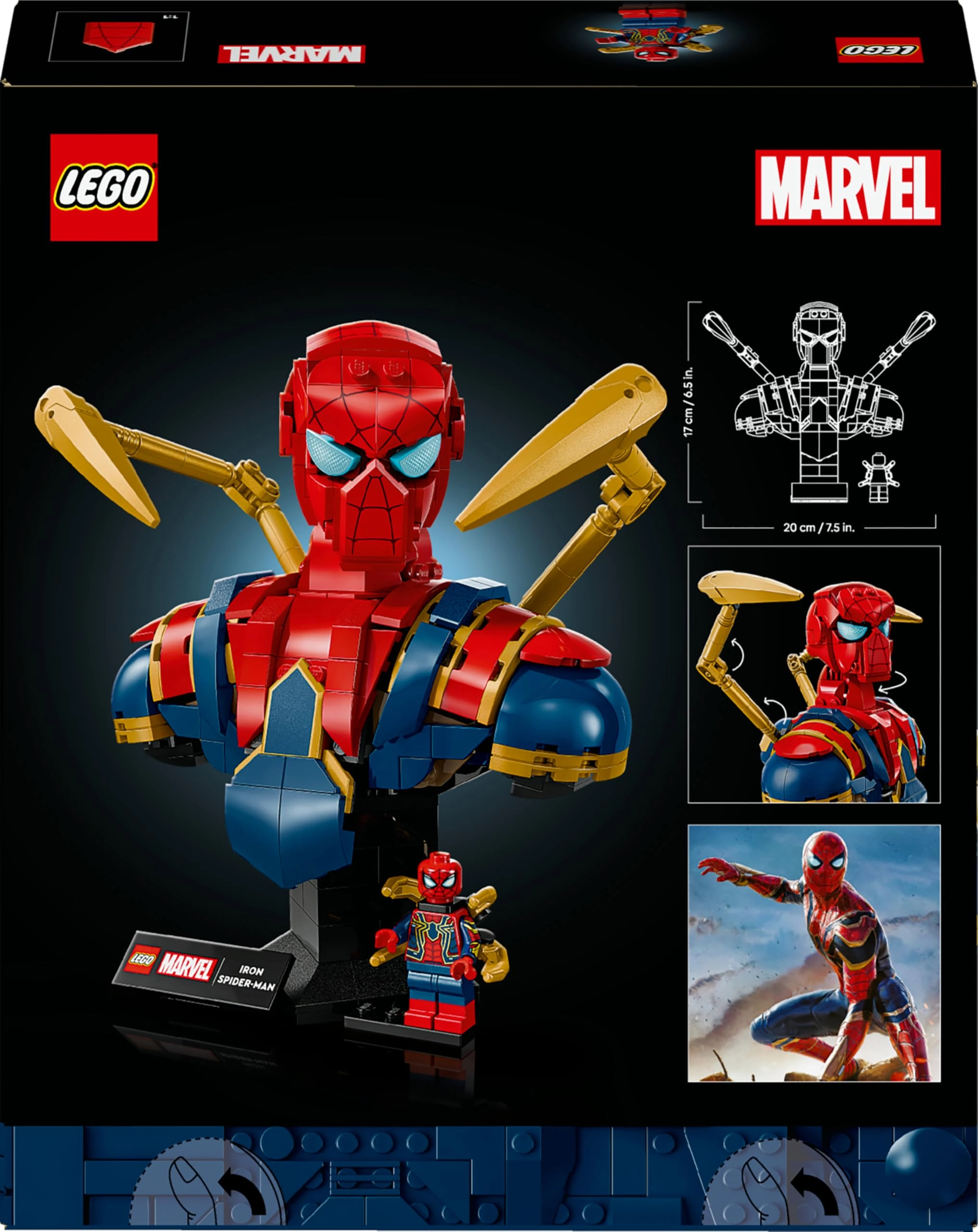 Marvel Iron Spider-Man Bust (76326) - Display Model includes Minifigure