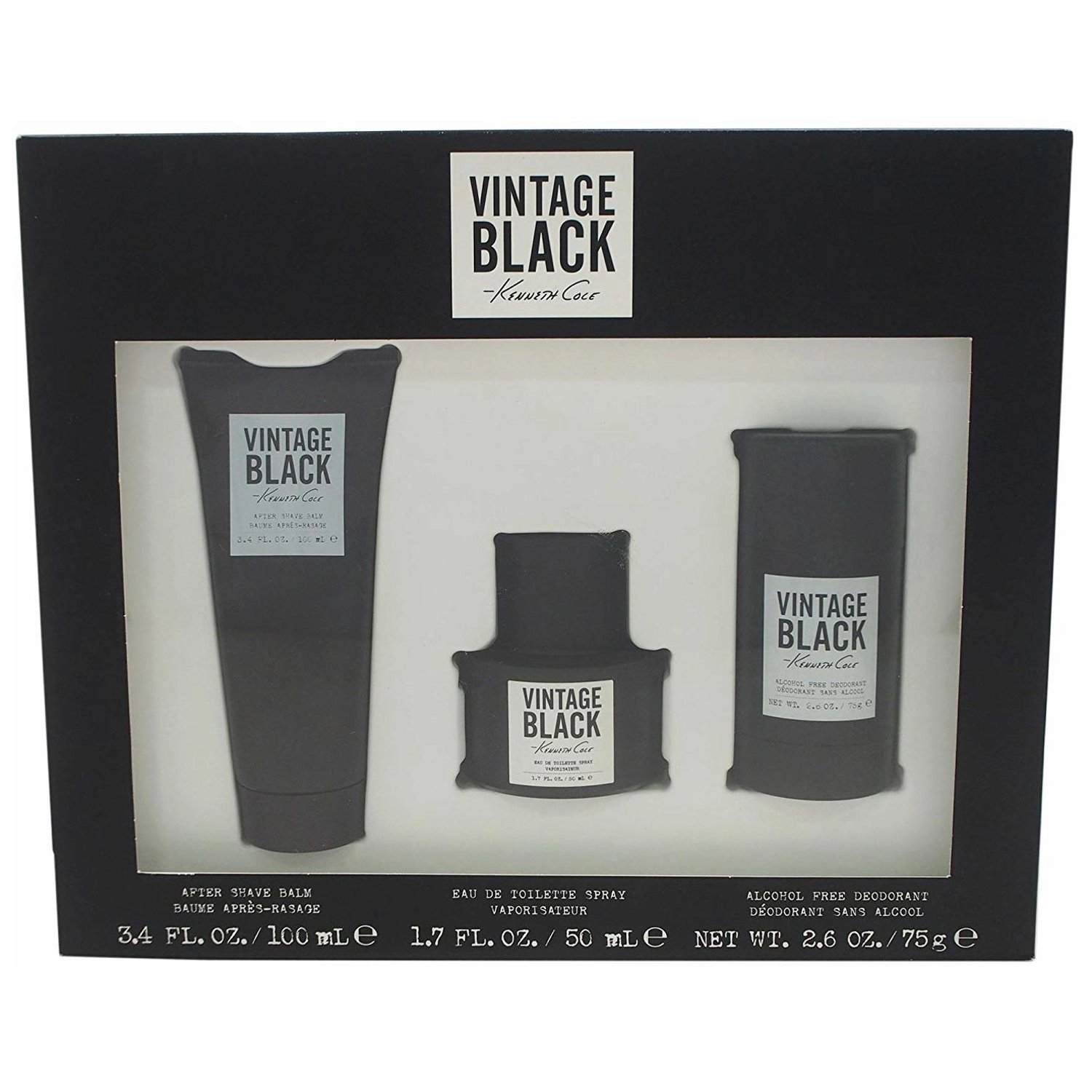 Vintage Black Eau de Toilette - 50ml + Vintage Black After Shave Balm - 100ml + Vintage Black Deodorant - 75g