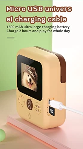 Instant Print Camera - 12MP 2.4-inch IPS HD Zero Ink Printing