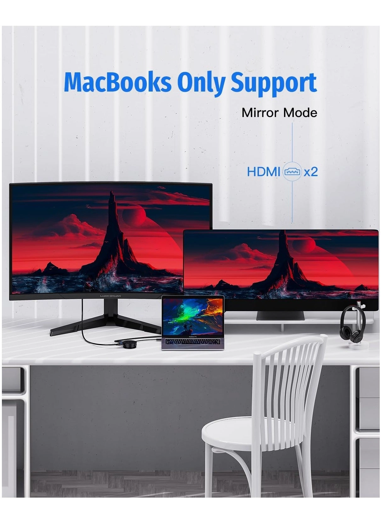 USB C Docking Station - 7-IN-1 2 4K HDMI 100W PD