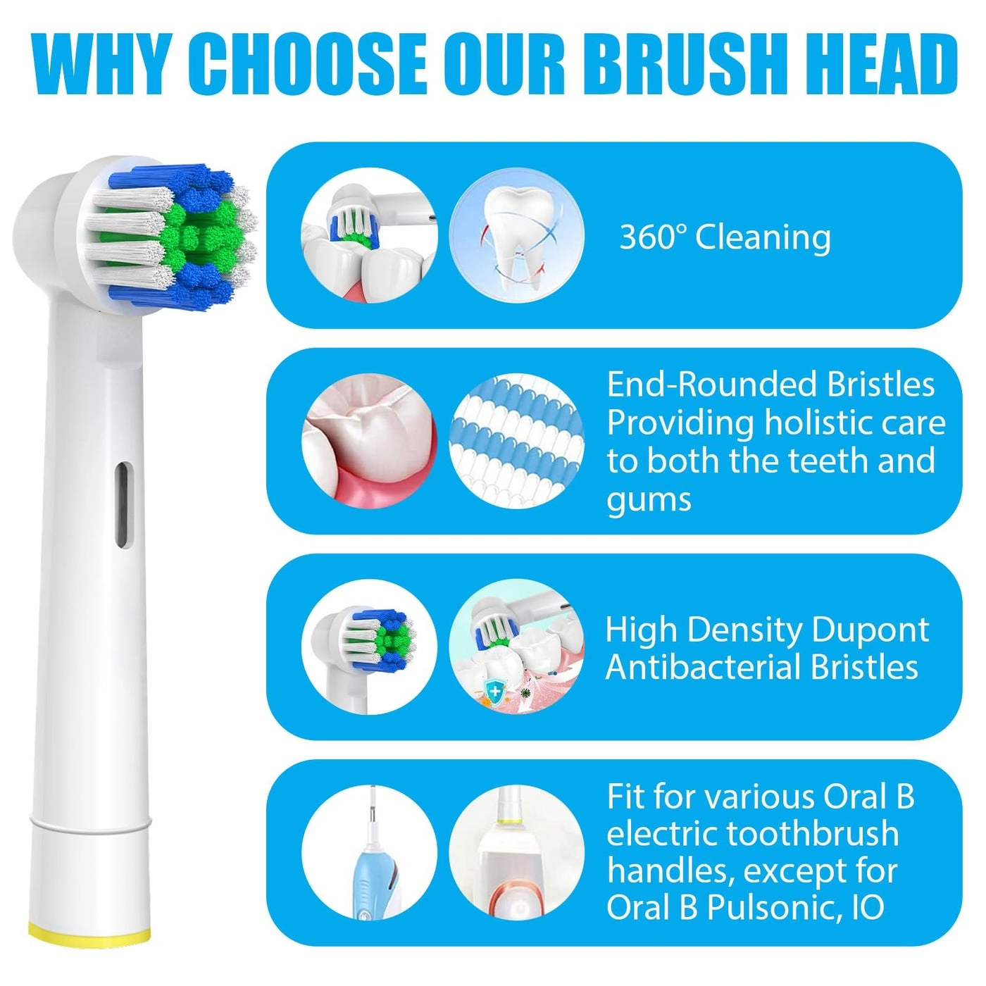 Replacement Toothbrush Heads - 12 Pack Cross-Action