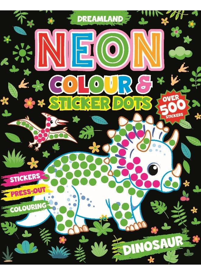 Neon Colour & Sticker Dots - Dinosaur