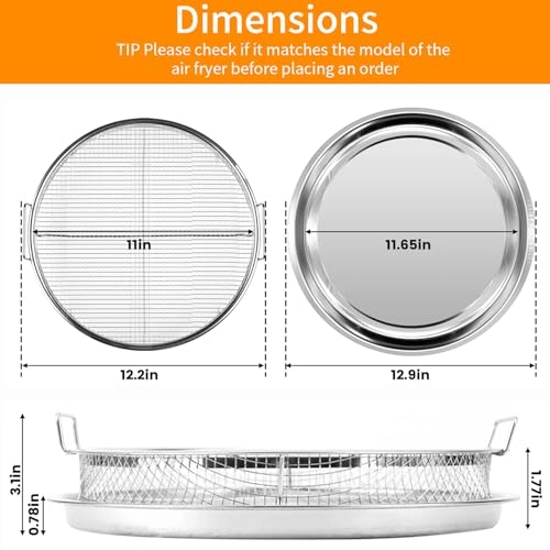 Air fryer grill rack - Stainless steel 2 piece(s) + Magic cleaning cloth - 1 piece(s)