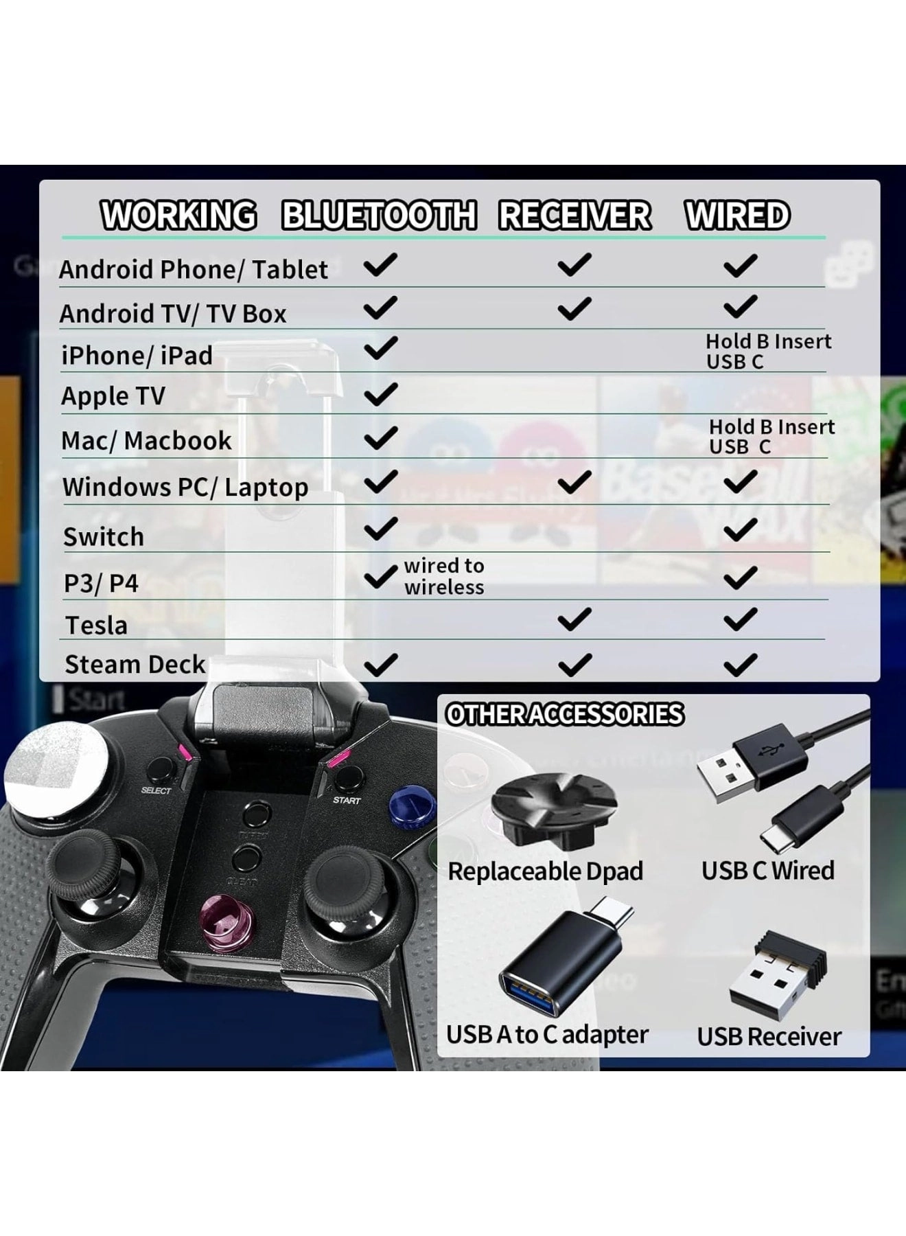 Bluetooth Mobile Game Controller - iPhone Android