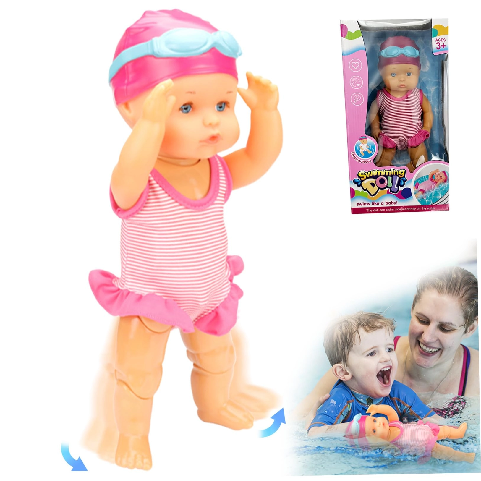 Xweptuy Swimming Baby Doll - Battery-Powered Waterproof Detachable Swimwear