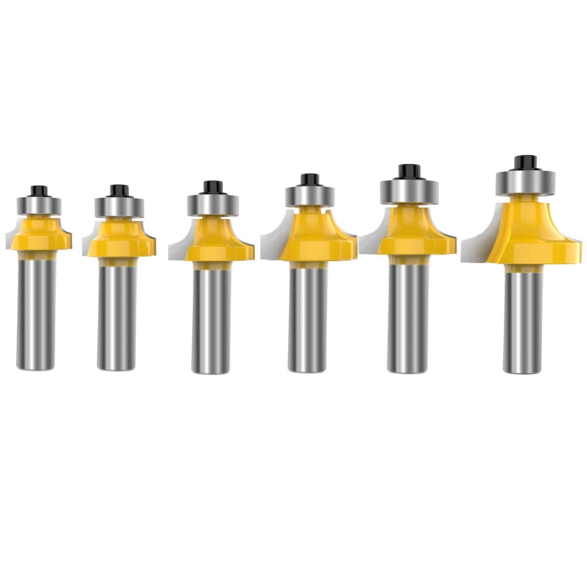 ROOCBIT Round-Over Router Bit Set - 1/2 Inch Shank 6 Pcs