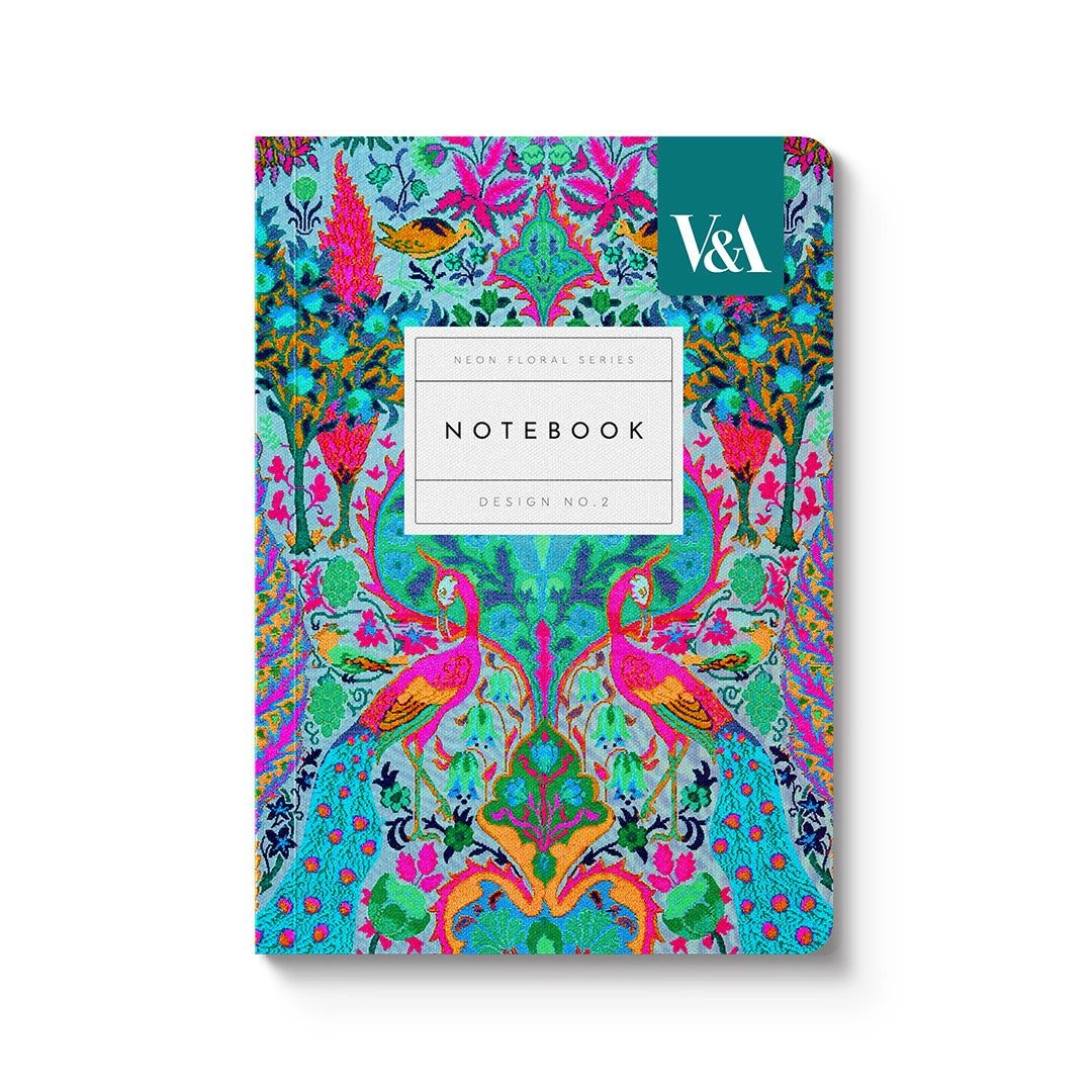 Ohh Deer Neon Floral Peacock Notebook A6 Softcover