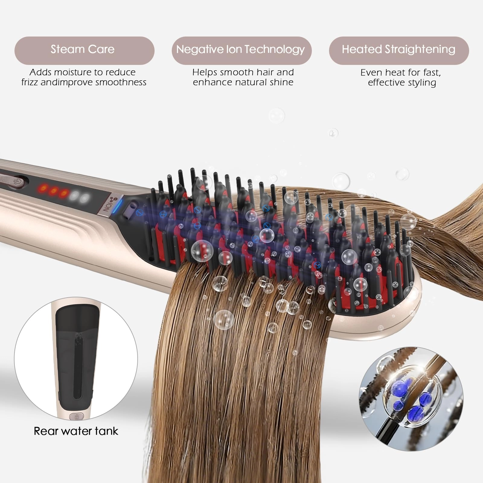 Steam Hair Straightener Brush