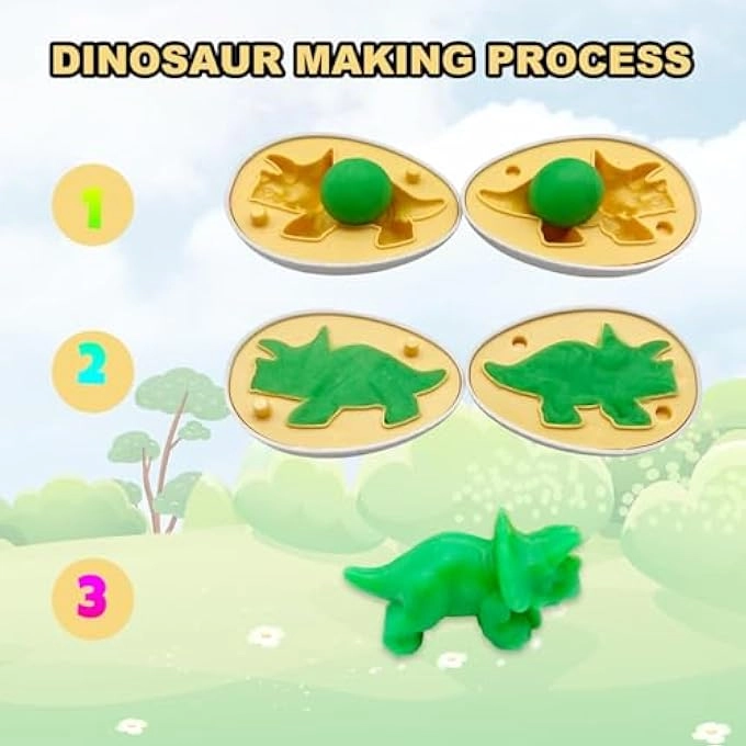 Dinosaur Playdough Egg Set - 3+ years