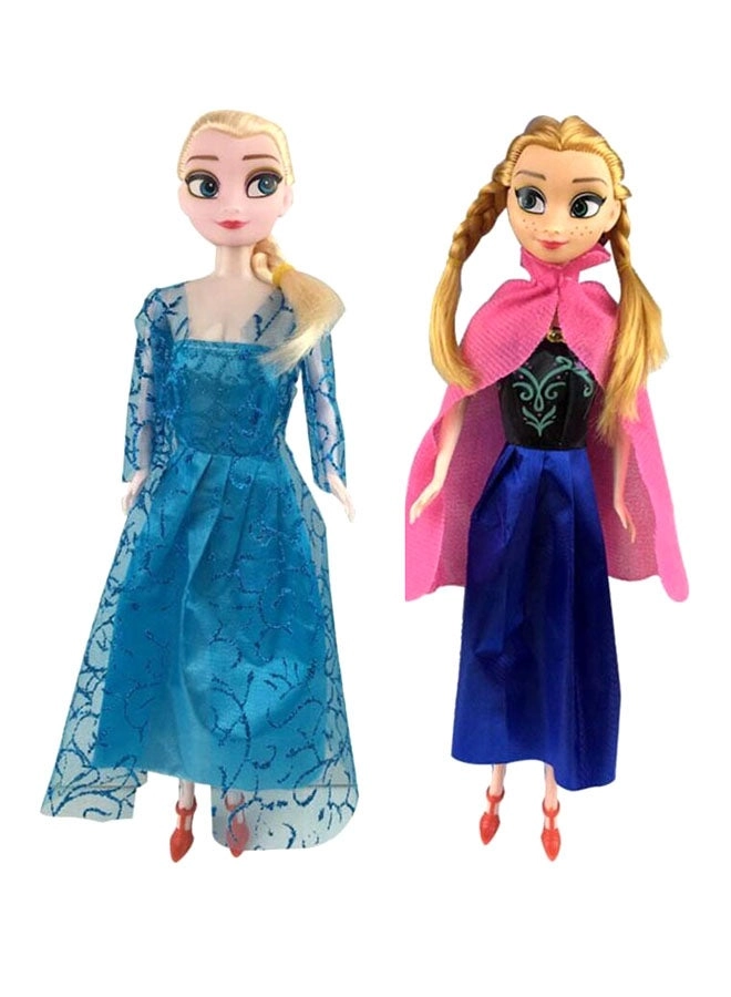 Anna Princess Barbie Doll + Elsa Princess Barbie Doll - Ages 36+