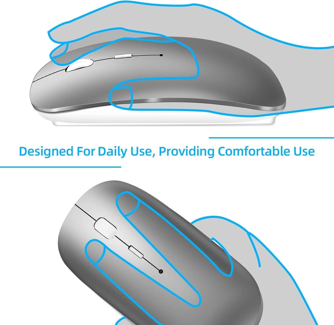 Dual-Mode Silent Cordless Mouse - Wireless