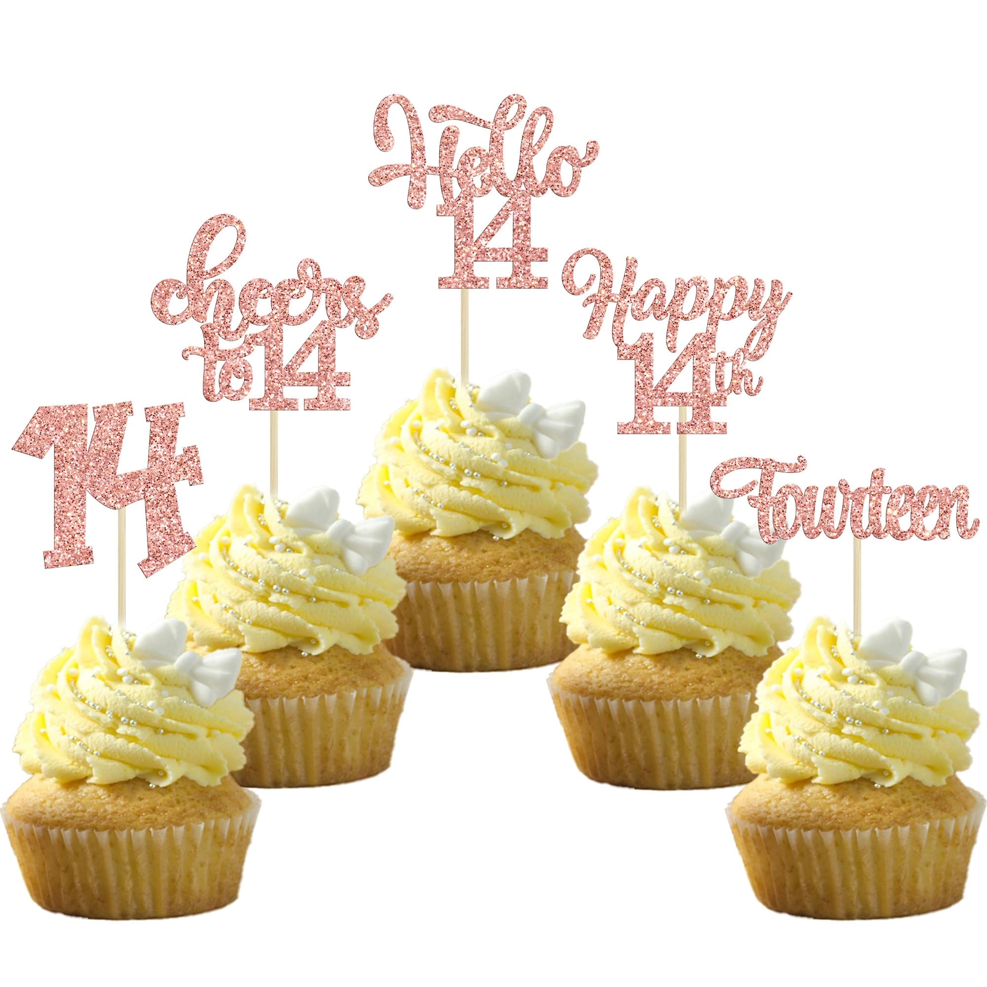 gyufise 8th Birthday Cupcake Toppers - 30Pcs