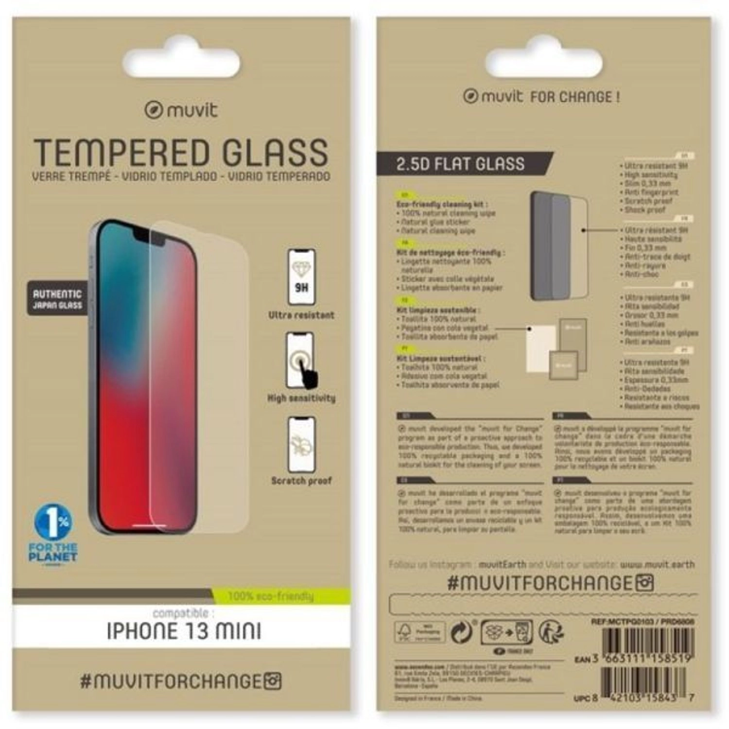 Clear Tempered Glass Screen Protector for Apple iPhone 13 Mini