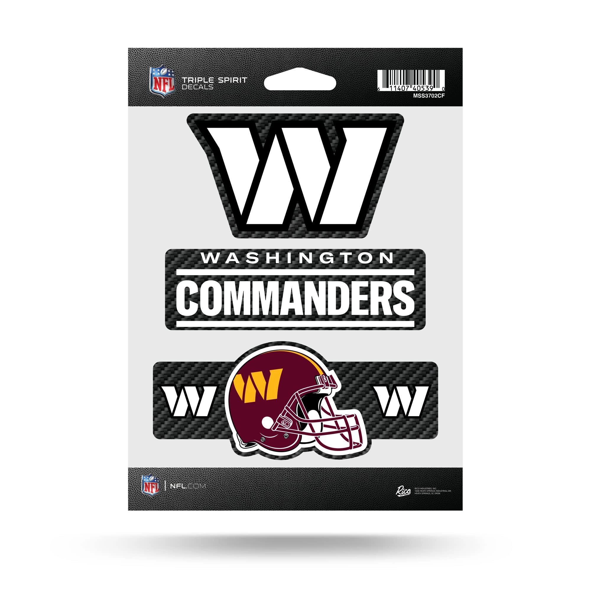 Rico Industries, Inc. Triple Spirit Stickers - Carolina Panthers 3-Piece