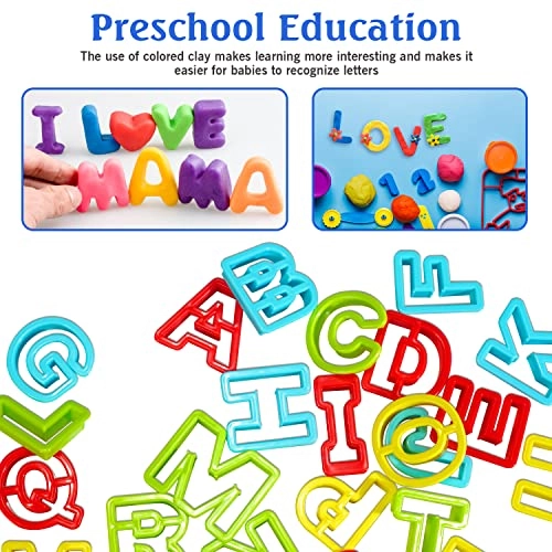 Alphabet Dough Cutter Kit - 26 Capital Letters 1-2 inch Assorted Colors