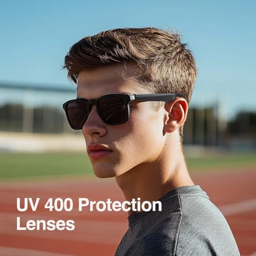 GT03 - Square-framed Black+Transparent Lens Bluetooth 5.0