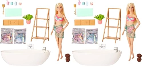 Doll - Blonde + Bathtub Playset - Confetti Soap & Accessories