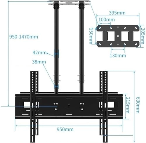 TV Ceiling Mount - 160kg 75-100 inch
