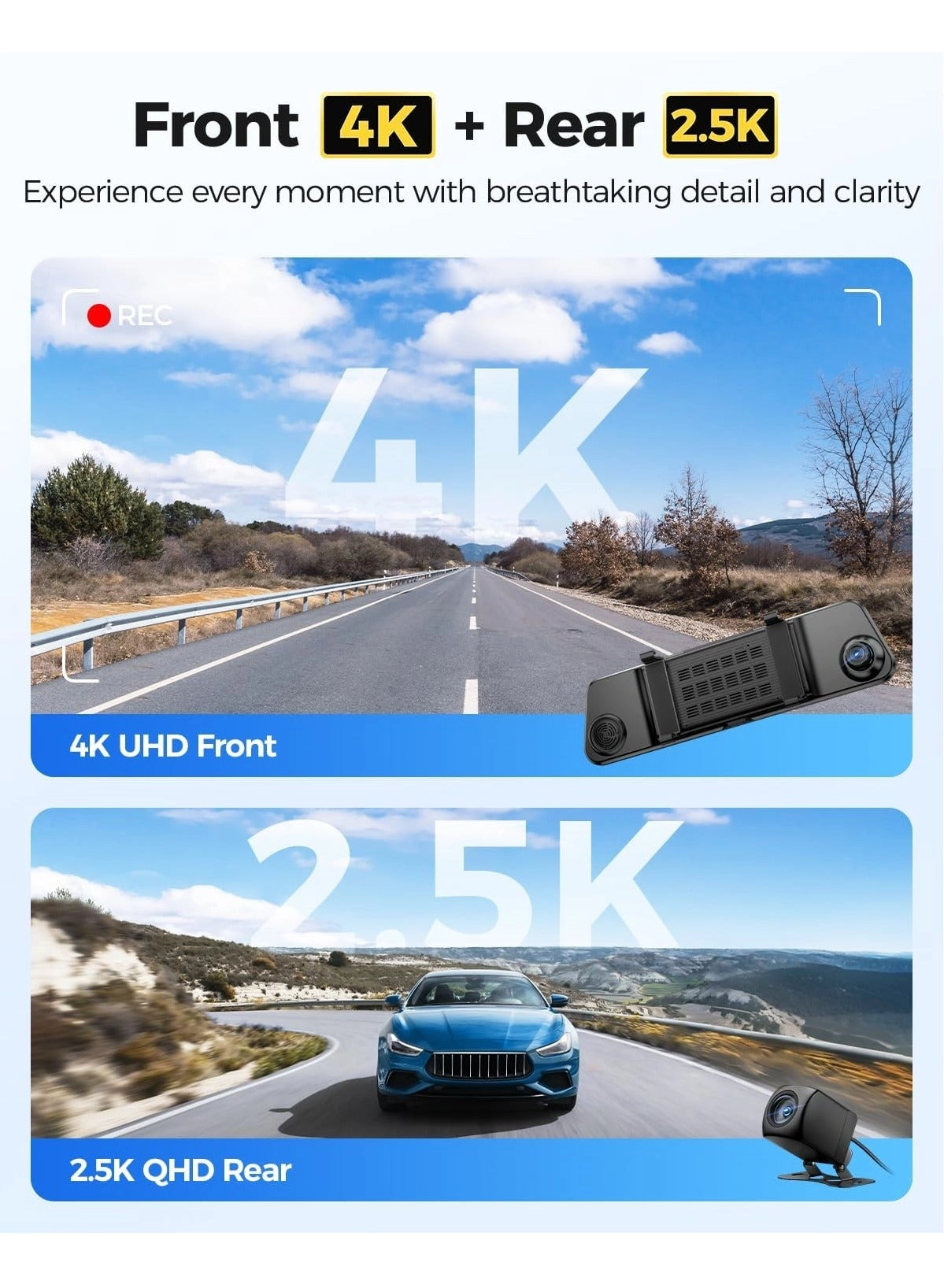 PG17 Max - 4K+2.5K + 64GB TF Card + 3-Lead Type-C USB Hardwire Kit