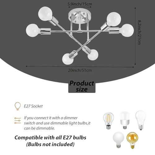 6-Light Chandelier - Dimmable