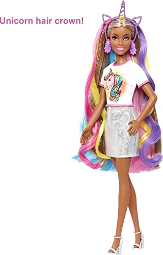 Barbie Fantasy Hair Doll - Brunette Mermaid & Unicorn Looks Ages 3+