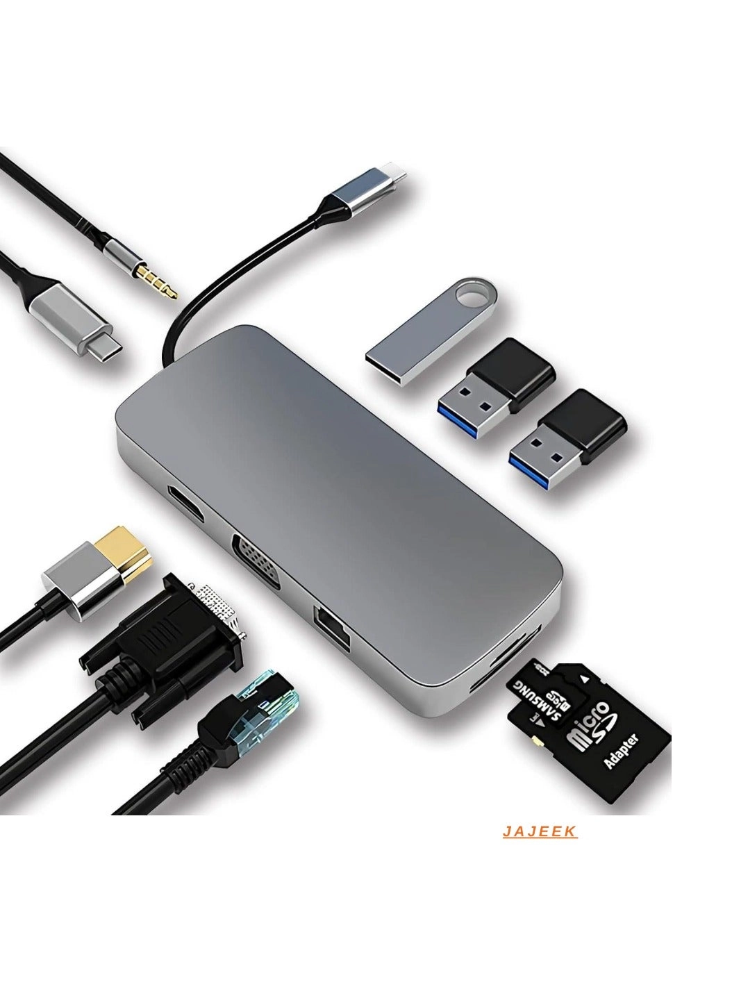 10-in-1 USB C Hub Docking Station - 4K HDMI VGA Ethernet