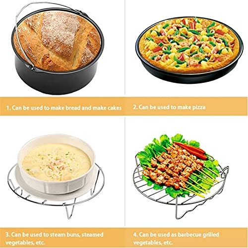 Toasted barrels + Pizza pan + Partition + Skewer Rack + Toasting/ Warming Rack + Muffin Cups + Large insulation pad + Lift plate clamp + Stick for skewers - Silicone Stainless Steel Carbon Steel 8 Pcs