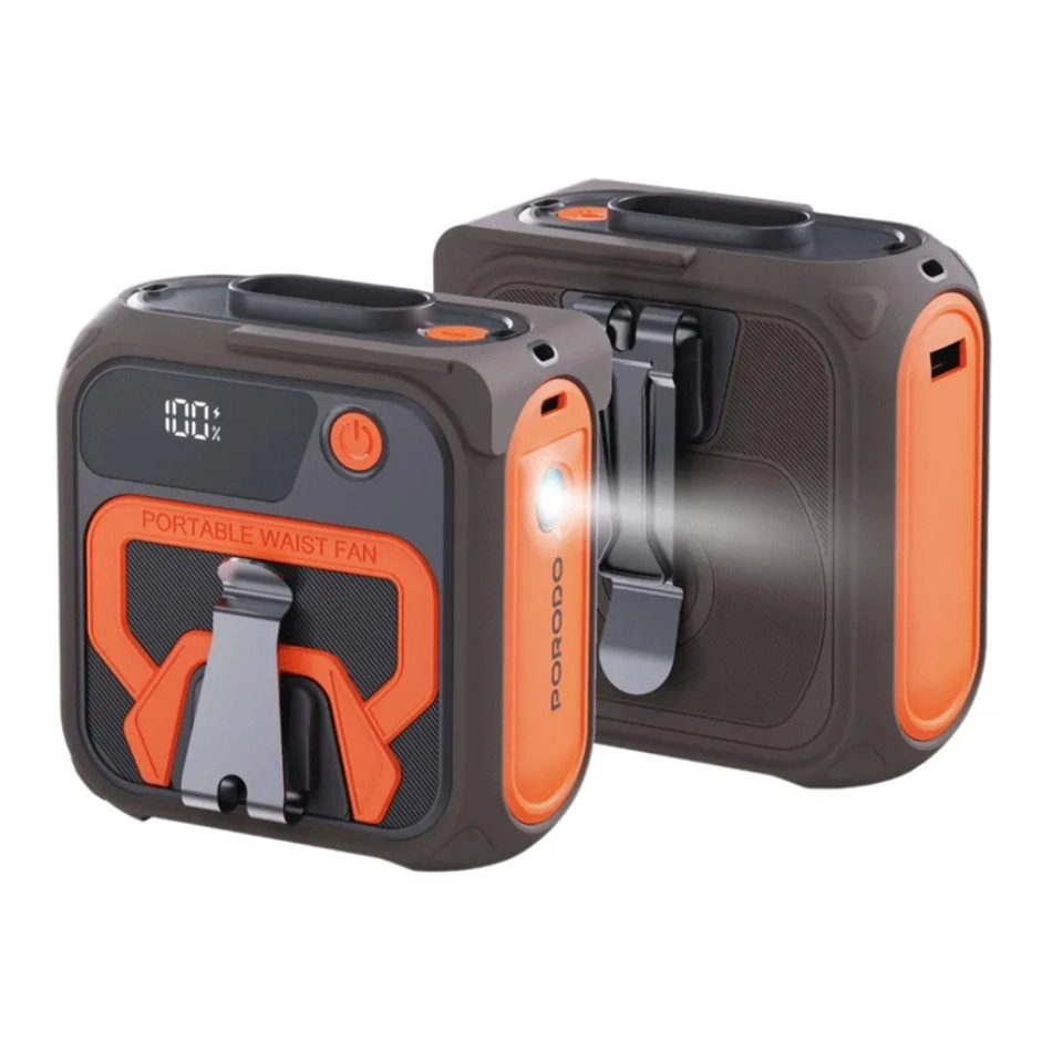 Porodo Lifestyle Multifunction Cooling Waist Fan - 10,000mAh Up to 40 hours