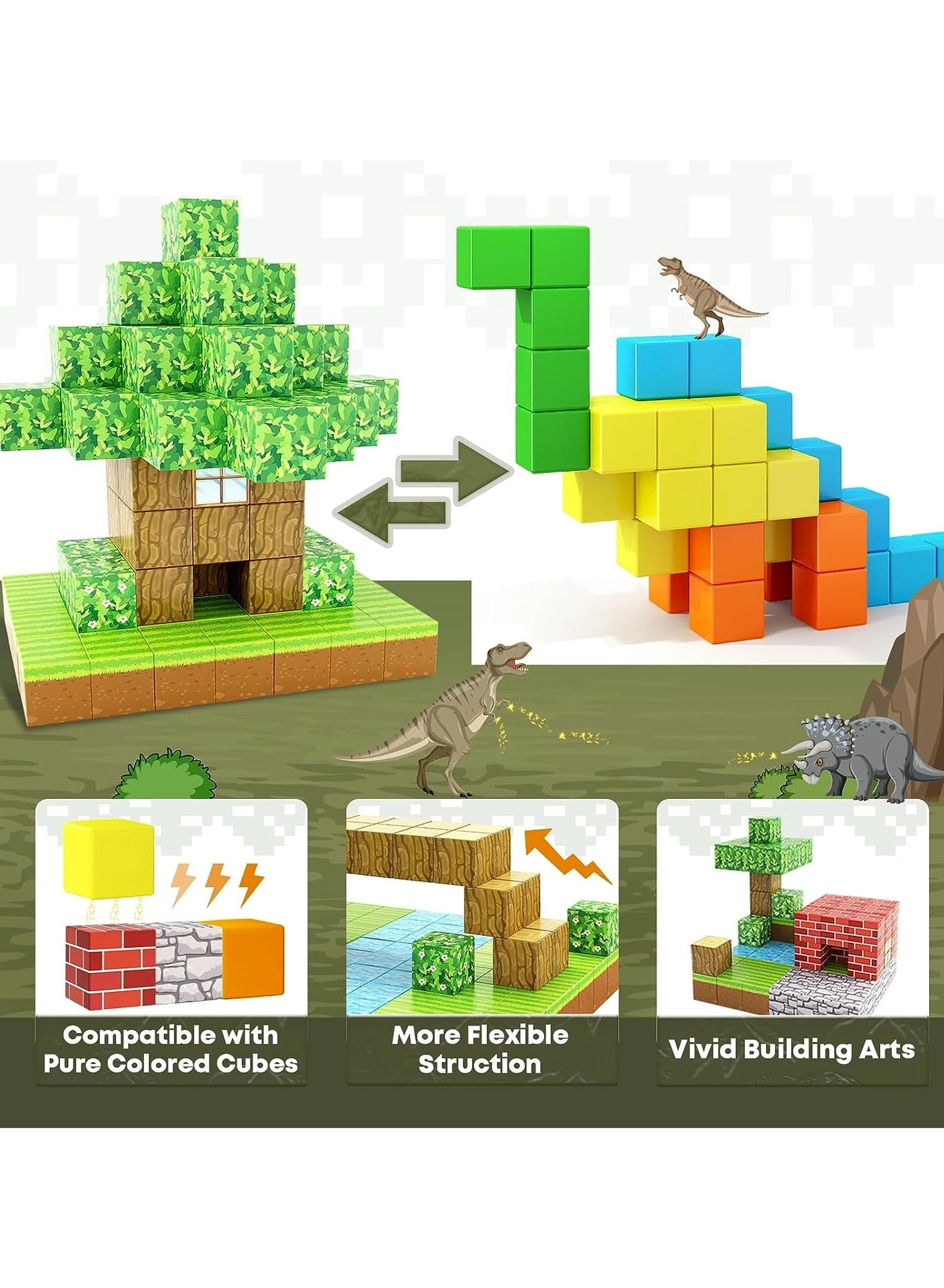 Magnetic Blocks - Minecraft 100pcs