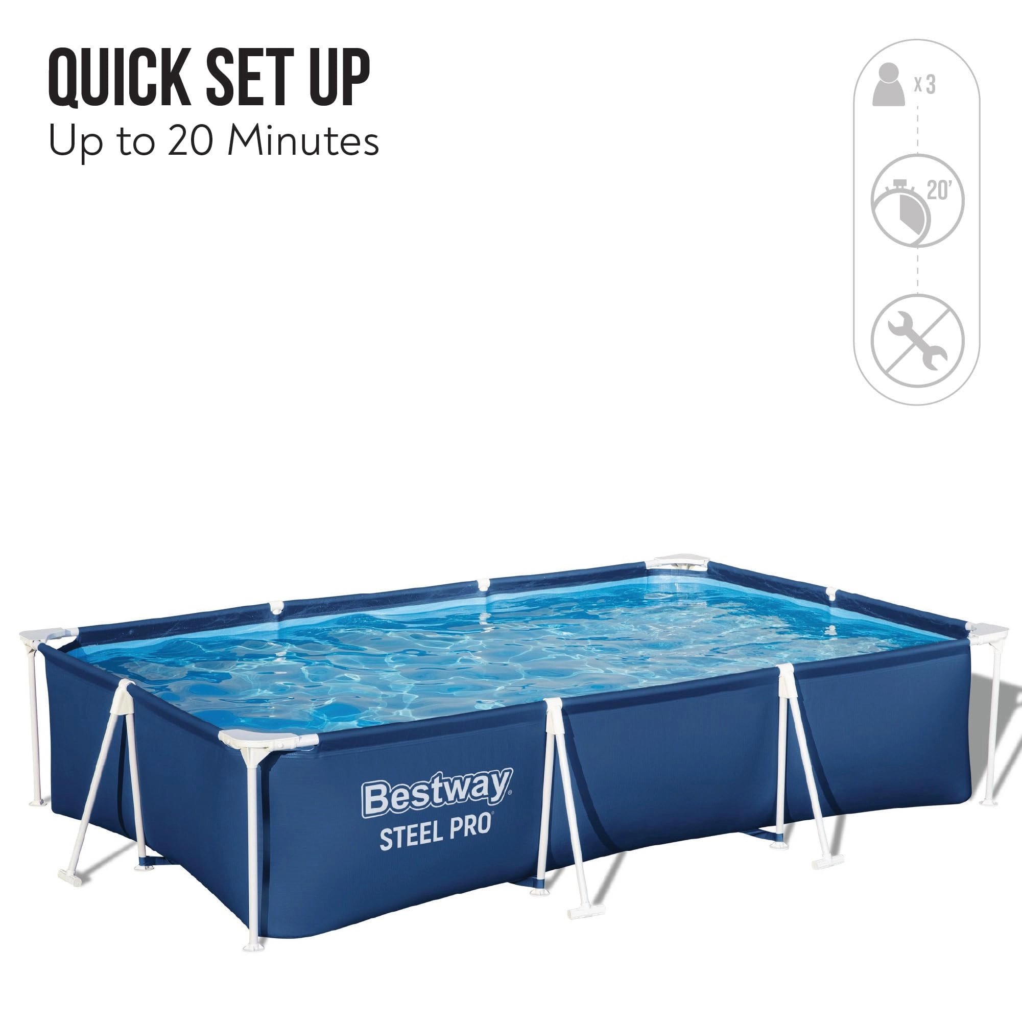 Steel Pro Rectangular Pool - 3,300 L