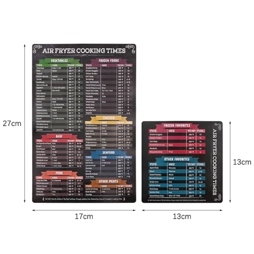 Air Fryer Cooking Times Chart - Plastic 2 Pcs