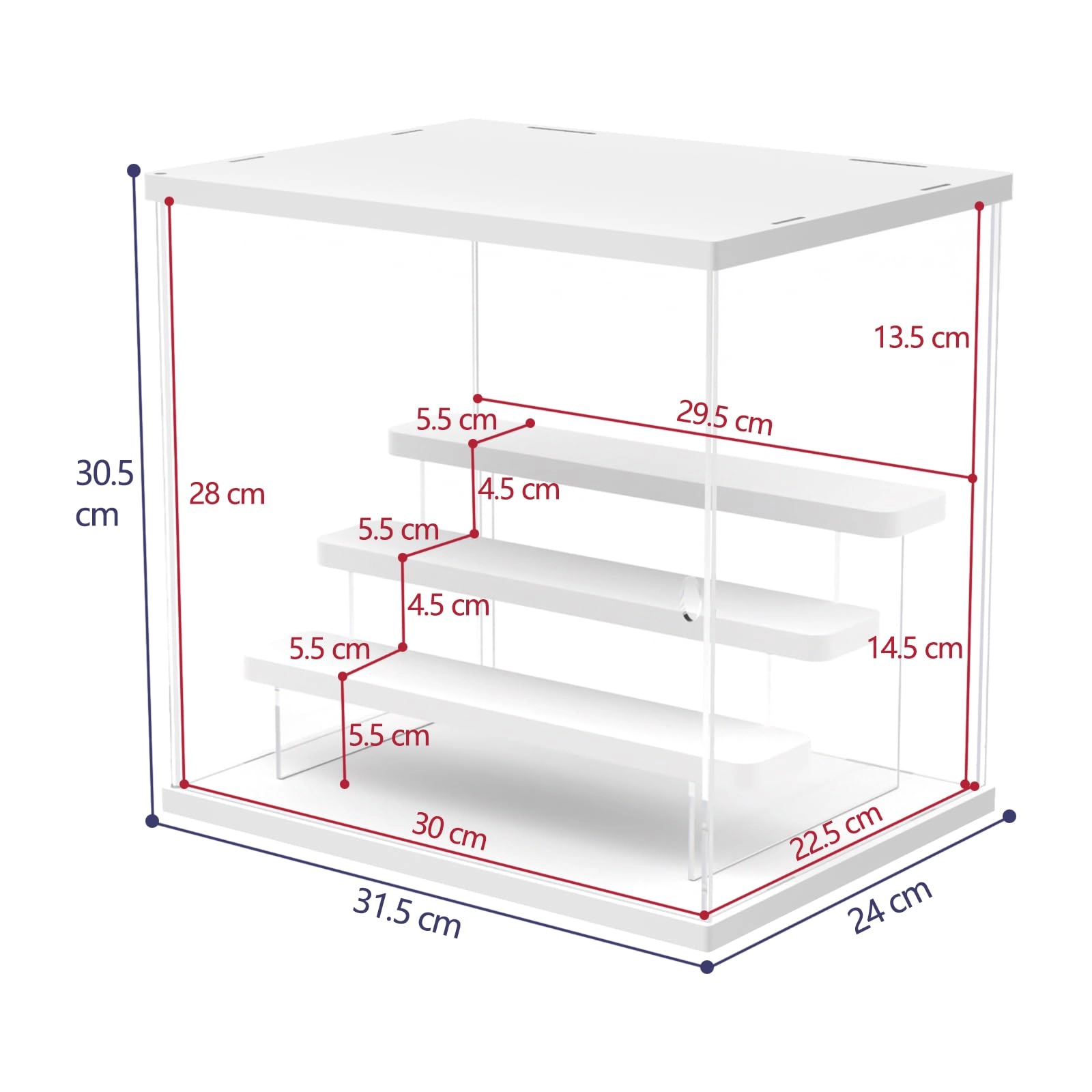 4 Tier Clear Acrylic Display Case - 1