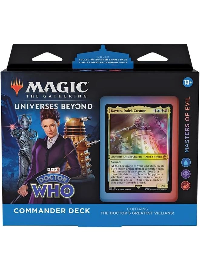 Doctor Who Commander Deck - 100-Card + Collector Booster Sample Pack - 2-Card + Accessories