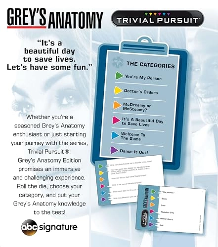 Trivial Pursuit: Grey's Anatomy - Trivia Game 600 Questions Die in Travel Container