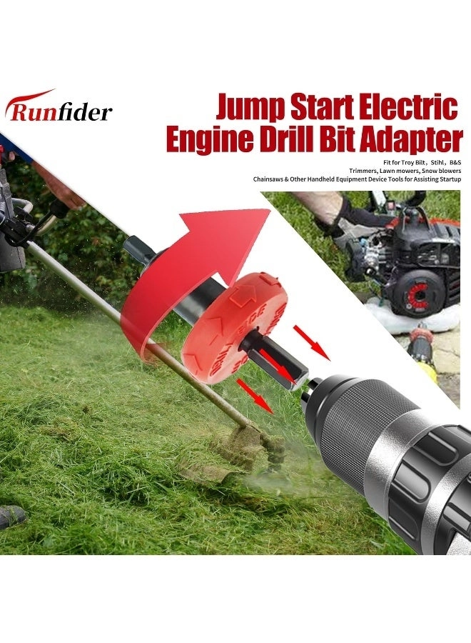 Jump Start Electric Engine Drill Bit Adapter - Compatible with hexagonal starter socket Alloy steel