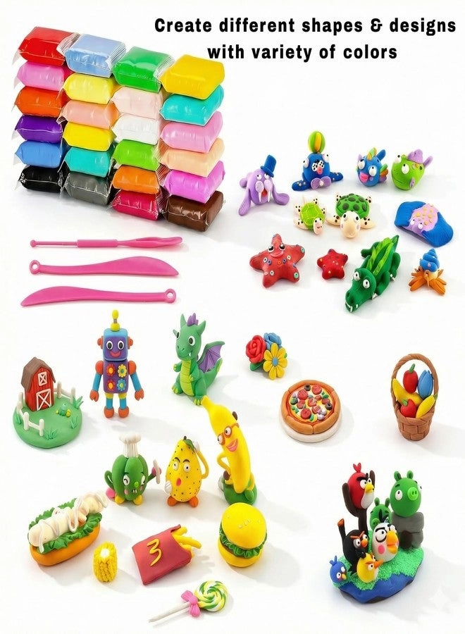 Air Dry Clay - Soft Non-Toxic Modeling Clay Set 24pcs.