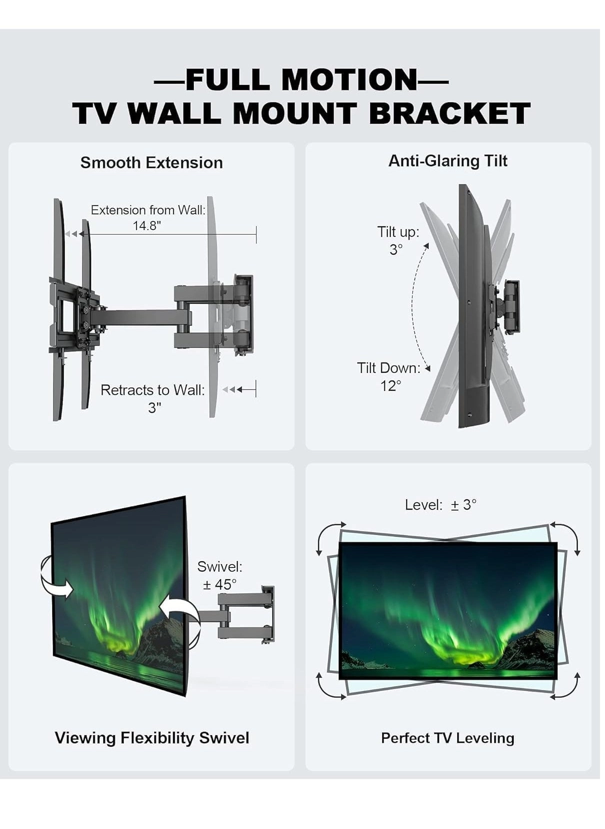 TV Wall Mount Bracket - 45 kg 26-55 Inch