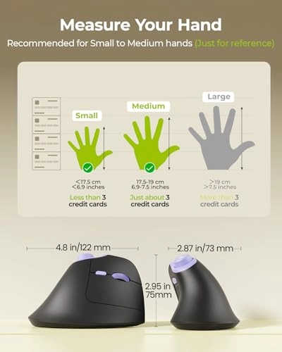 Ergonomic Vertical Mouse - Bluetooth, USB