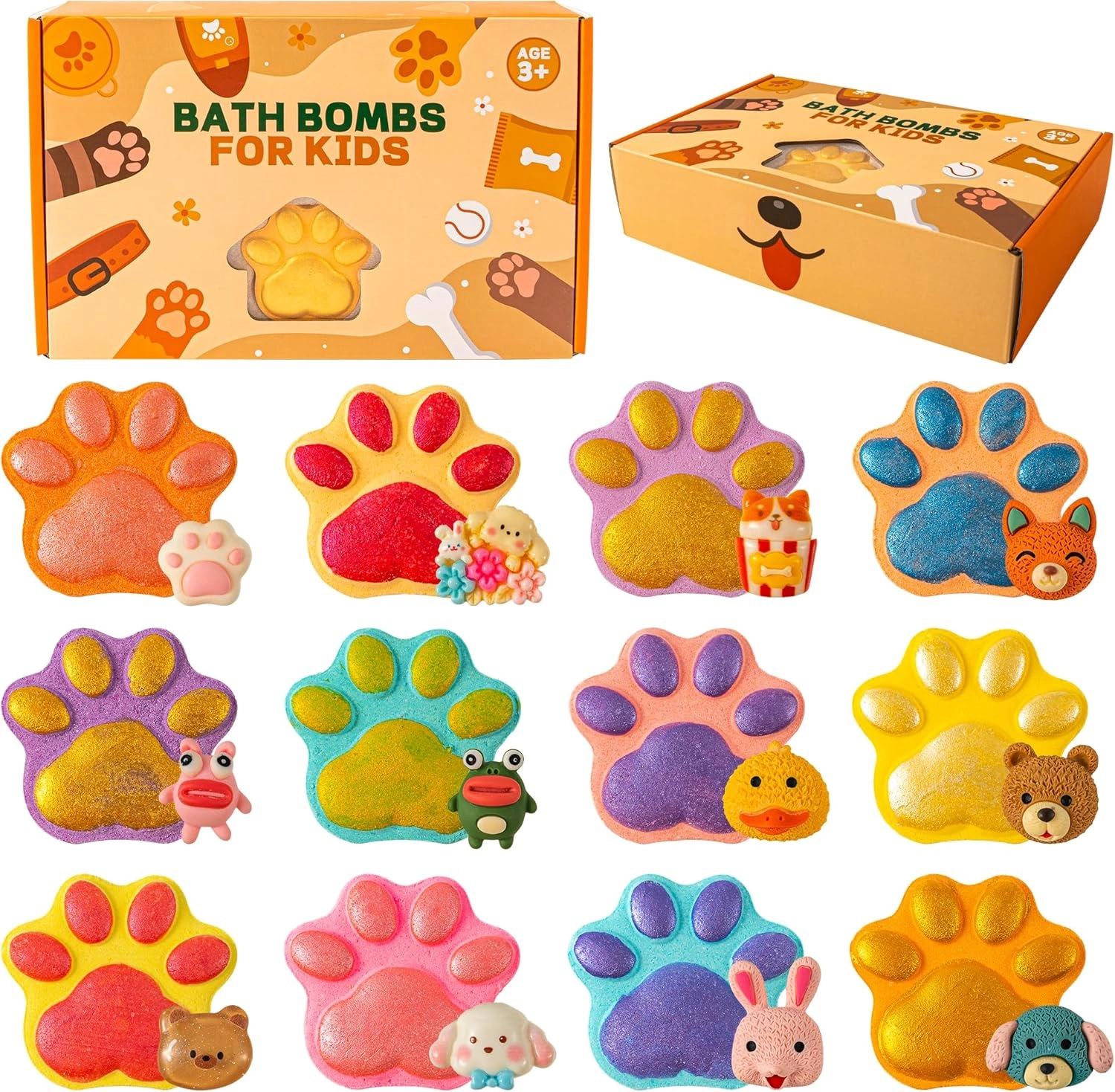 NARBERRY Paw Bath Bombs - 12 Pack Surprise Toys Inside